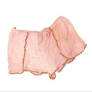 Intimately Free People Pink Orange Scallop Trim Beach Lounge Shorts Size XS